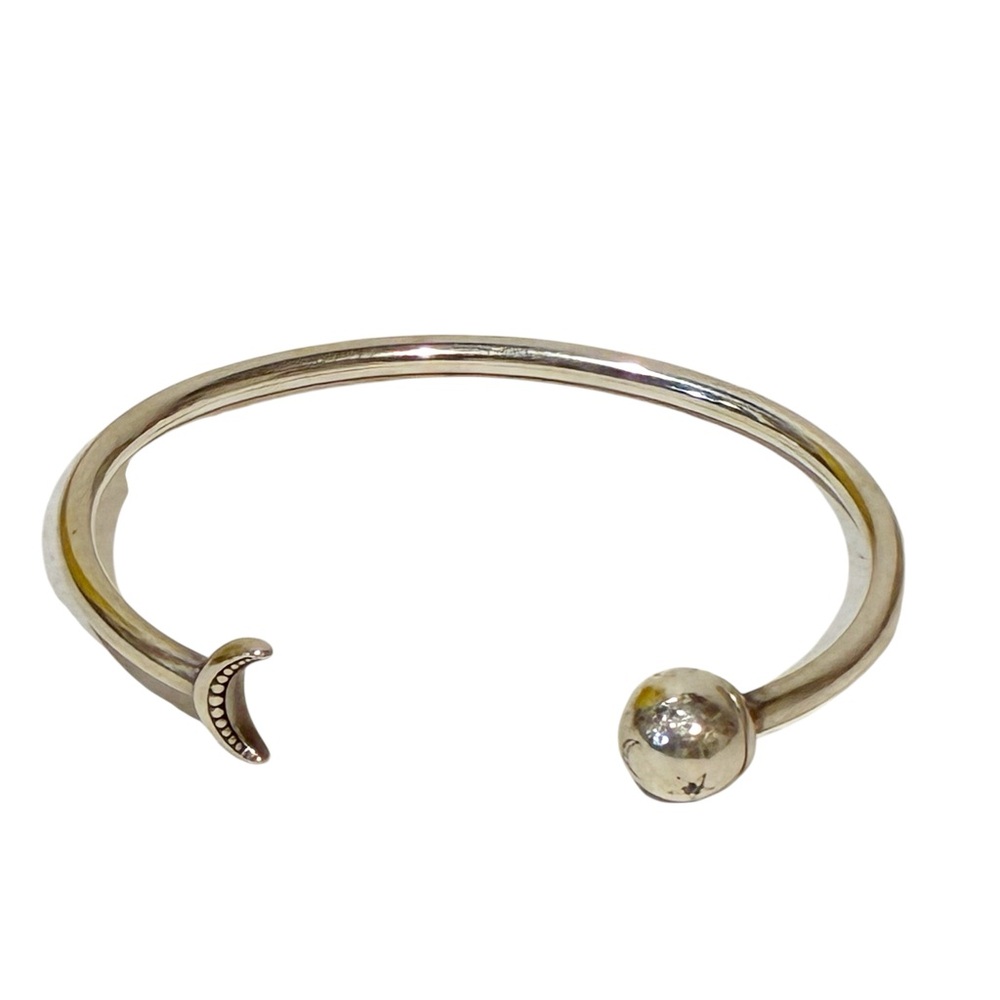 Pandora STERLING Silver 925 Crescent‎ Moon Stars Bangle Bracelet Jewelry